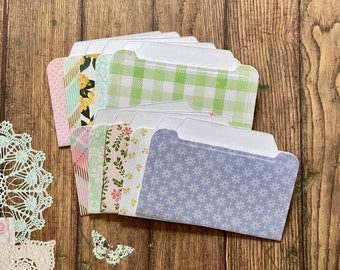 Handmade Mini File Folders: Scrapbook Ephemera Organizer - Set of 10