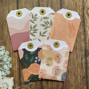 Library pockets,Journaling pockets,mini library pockets,pocket letter,junk journal,journal cards, scrapbooking, planner accessory