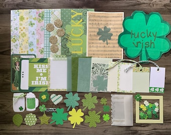 St Patrick’s day, Inspiration kit, Mini kit, DIY kit, St patty’s day, gift wrapping kit, junk journal kit,scrapbooking kit, cardmaking kit