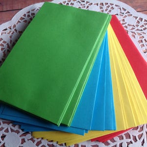 10 small coloured envelopes, USPS mailable size envelopes, small envelopes, stationary, bright colured envelopes, stationery