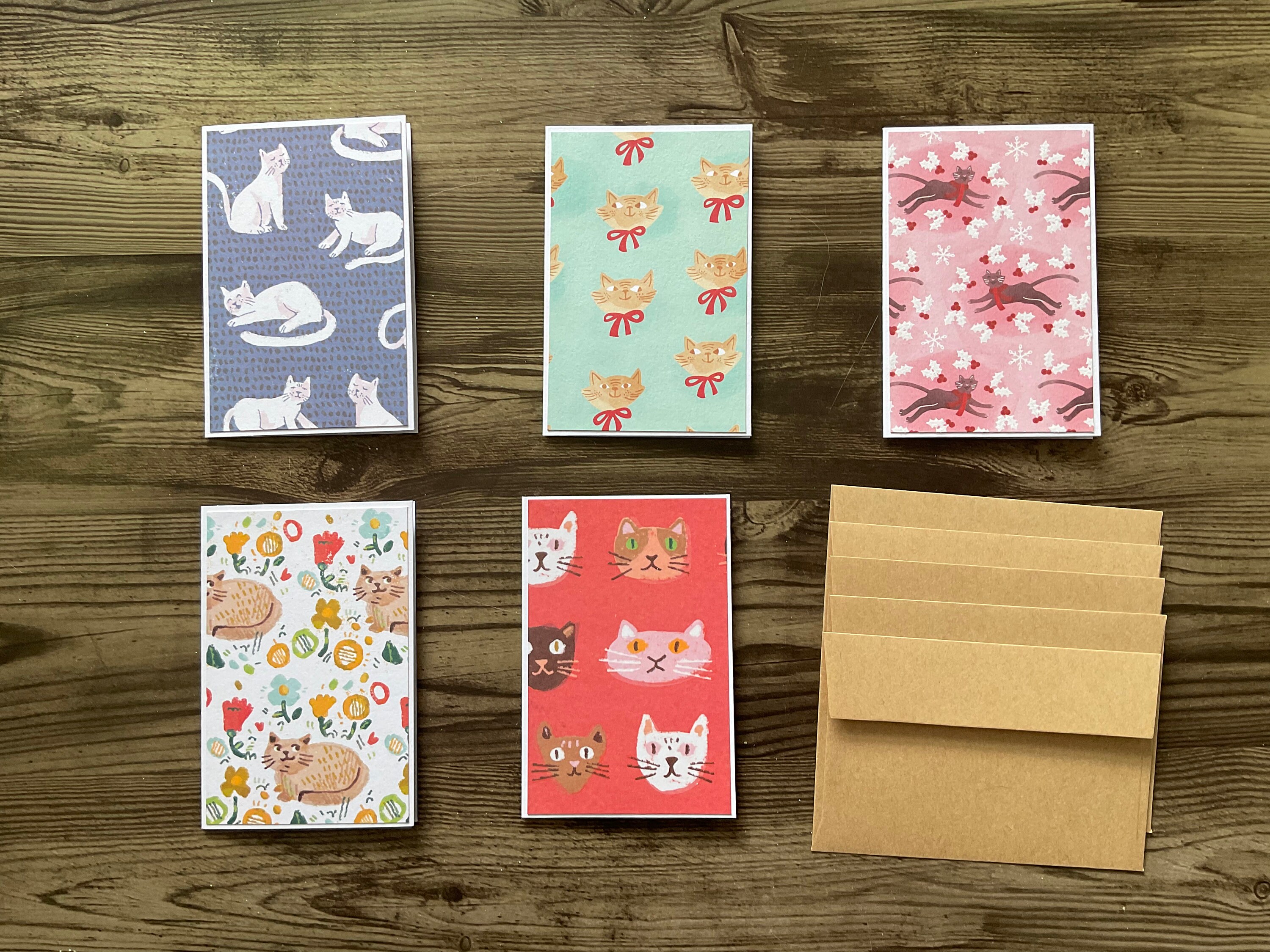 Mini Gift Card Pack and Envelopes, Assorted Cat Cards, Gift Cards,set ...
