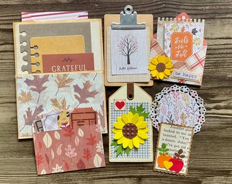 Fall Journal Kit, Handmade Ephemera, Snail Mail Inspiration, penpal supplies, Autumn Ephemera