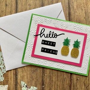 Tarjeta de cumpleaños, tarjeta de hola dulce amiga, tarjetas de piña, tarjetas de felicitación, tarjetas caseras, tarjeta de aniversario, tarjetas de cumpleaños