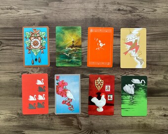 Naipes de pájaros vintage: material efímero para diarios basura y álbumes de recortes (8 tarjetas)