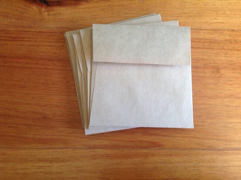 10 Kraft paper envelopes stationary 11cm x 11cm plain kraft Etsy