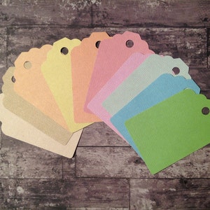 Etiquetas para presentes, 20 etiquetas texturizadas, etiquetas de preço, etiquetas Kraft coloridas, etiquetas rústicas, etiquetas para presentes em cores mistas
