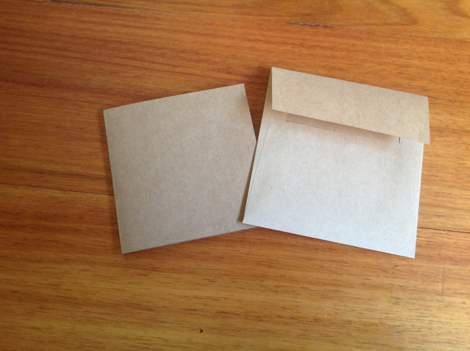 Blank Kraft Cardstock Cards With Envelopes Mini Cards Square Etsy
