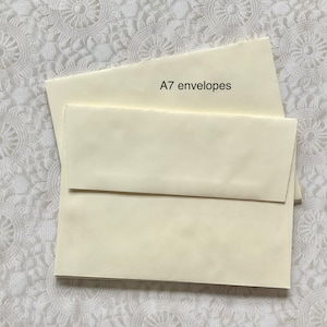 10 Plain Vanilla envelopes, 5 x 7 envelopes, quality envelopes, A7 envelopes, Ivory envelopes, Cream envelopes, DIY envelopes,