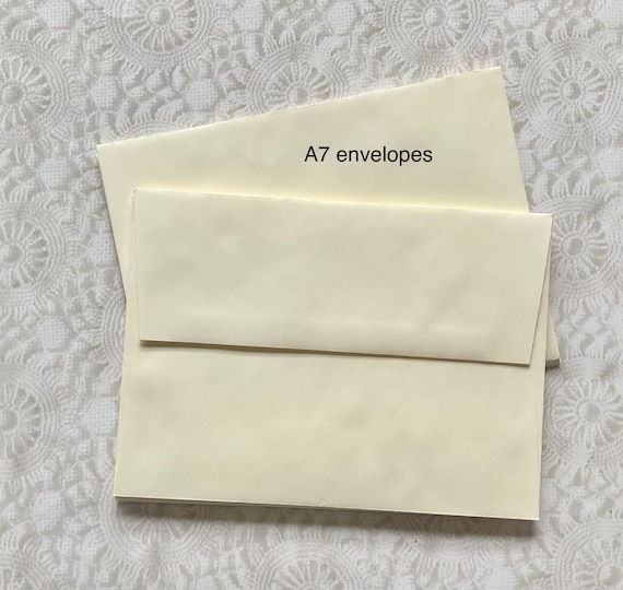 10 Plain Vanilla Envelopes, 5 X 7 Envelopes, Quality Envelopes, A7 Envelopes,  Ivory Envelopes, Cream Envelopes, DIY Envelopes, 