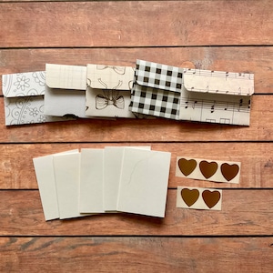 Ensemble de mini cartes, petites cartes et enveloppes, lot de 5, notes de fée, mini papeterie, enveloppes colorées, mini papeterie, papeterie neutre