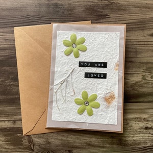 Friendship card, love card, blank handmade card, floral card,greeting cards, homemade cards