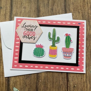 birthday card, blank handmade card, cactus cards, shabby chic card, friendship cards, encouragement card, greeting cards, homemade cards