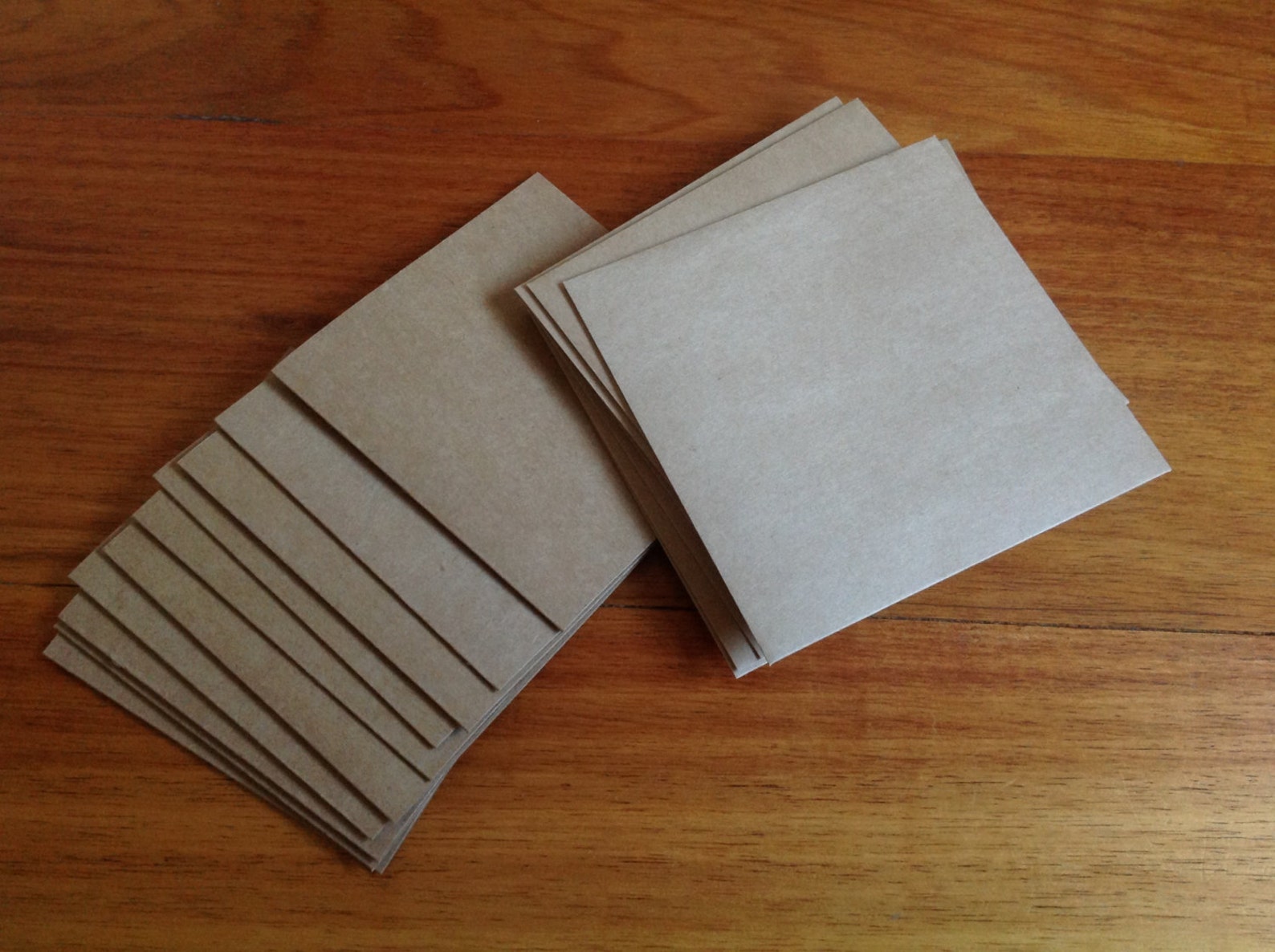 Blank Kraft Cardstock Cards With Envelopes Mini Cards Square Etsy