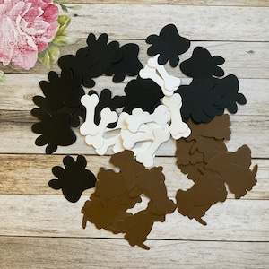 Confettis chien, 30 pièces découpées pour chien, confettis animaux, confettis canins, confettis sur le thème du chien, poinçons chien, découpes animaux, objets éphémères pour chiens,