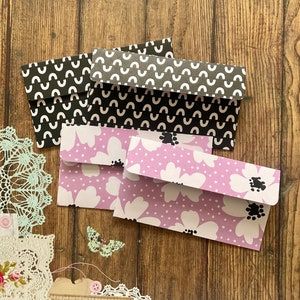 handmade envelopes, set of 4 envelopes,floral envelopes, stationery, patterned envelopes, mixed envelopes, pen pal gift, kawaii envelopes