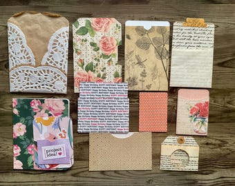 Journal pocket, Ephemera Holder Set, handmade pockets, ephemera storage, pen pal gift