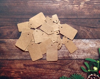 mini price tags, tiny tags, Kraft price tags, handmade price tags