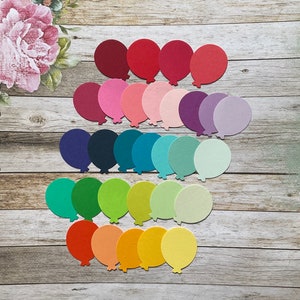 Ballonconfetti, kartonconfetti, kartonballonnen, scrapbookingbenodigdheden, gemengde kleuren confetti, tags, 30 ballonstansvormen