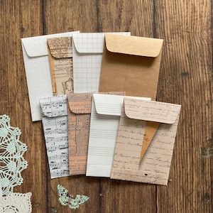 Neutral envelopes, Coin envelopes, set of 8, happy mail, snail mail, handmade envelopes, mini envelopes, mixed envelopes