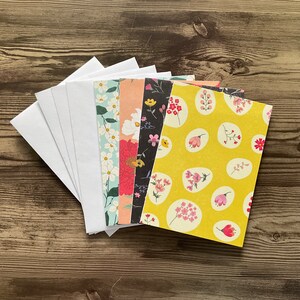 Cartes vierges, lot de 4 cartes, cartes florales, lot de cartes, cartes de voeux, cartes d'anniversaire faites main, cartes pour toutes les occasions