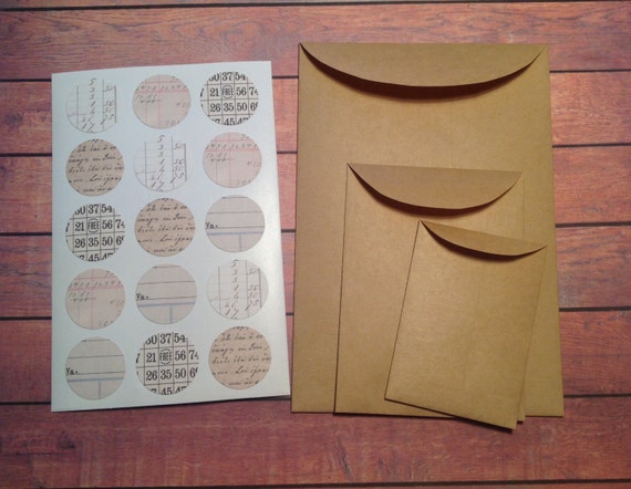 Enveloppes en papier kraft, lot de 15, sceaux d'enveloppes, courrier  escargot, enveloppes faites à la main, emballage -  France