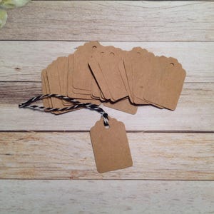 Tiny Gift tags,30 mini Kraft tags, price tags,vanilla price tags, Ivory price tags, Kraft cardstock tags, mini gift tags, tags and twine set