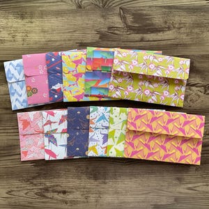 envelopes artesanais, conjunto de papelaria, papelaria bonita, conjunto de 12 envelopes, envelopes frente e verso, lindos envelopes, papéis de origami