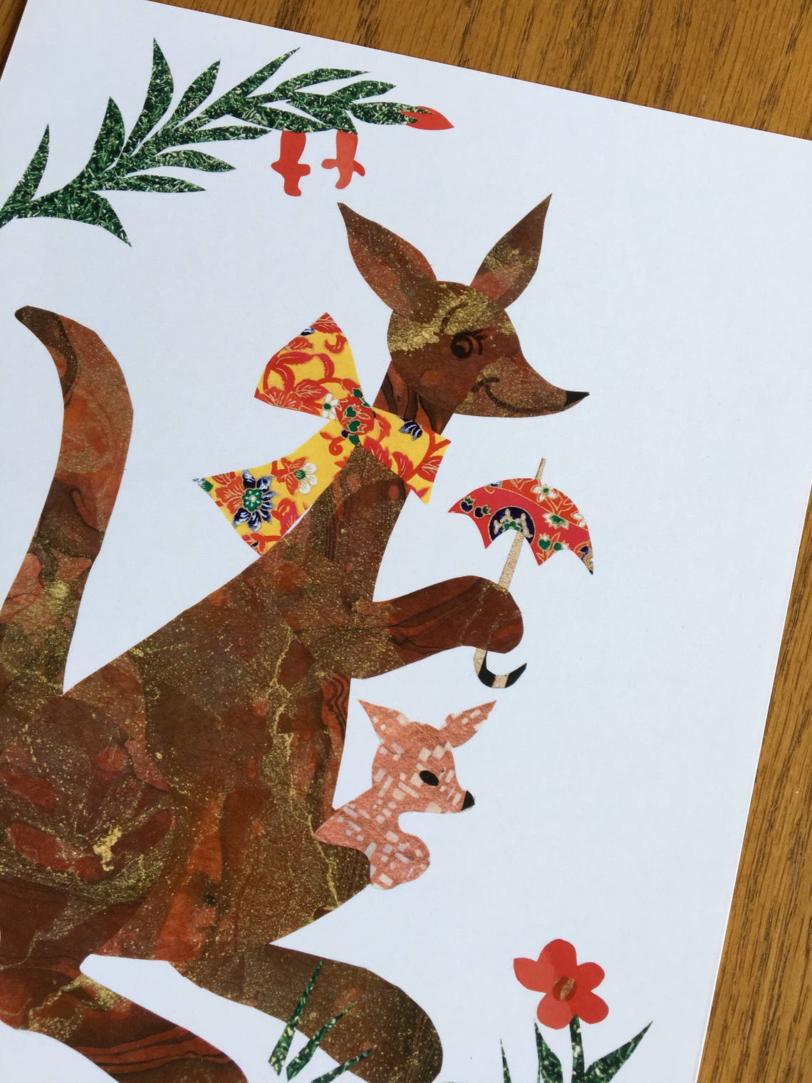 Kangaroos With Umbrella Art Print Nursery Decor Kangaroos Etsy