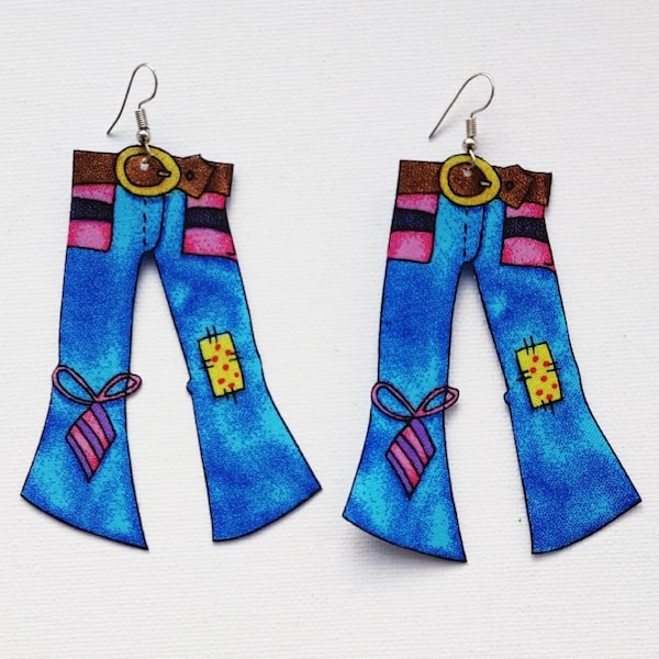 Blue Jeans Earrings Etsy