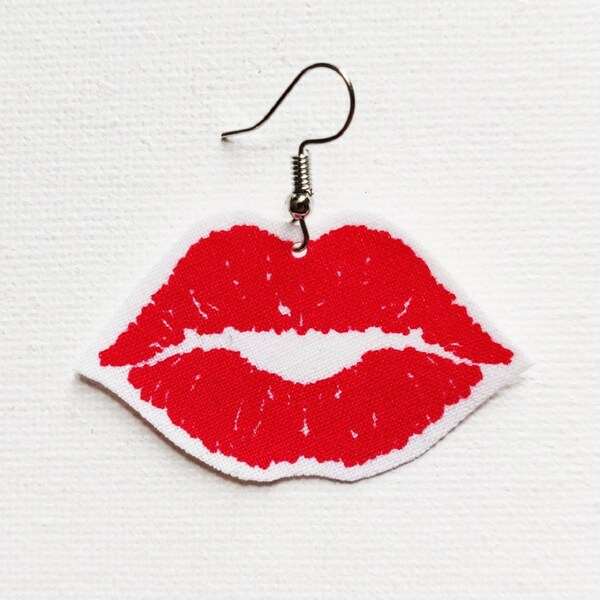 Lip Earrings Etsy