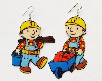 Bauarbeiter Ohrringe, Arbeiter Geschenk, Cartoon Schmuck, Hardhat Ohrringe, Maurer Ohrringe, Maler Ohrringe, Bauarbeiter, Dekorateure