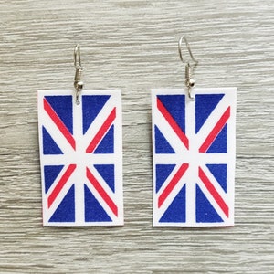 Union Jack Earrings, Union Flag Earrings, Coronation Fabric, British Earrings, King Charles Earrings, Coronation Jewellery, Union Jack Gift