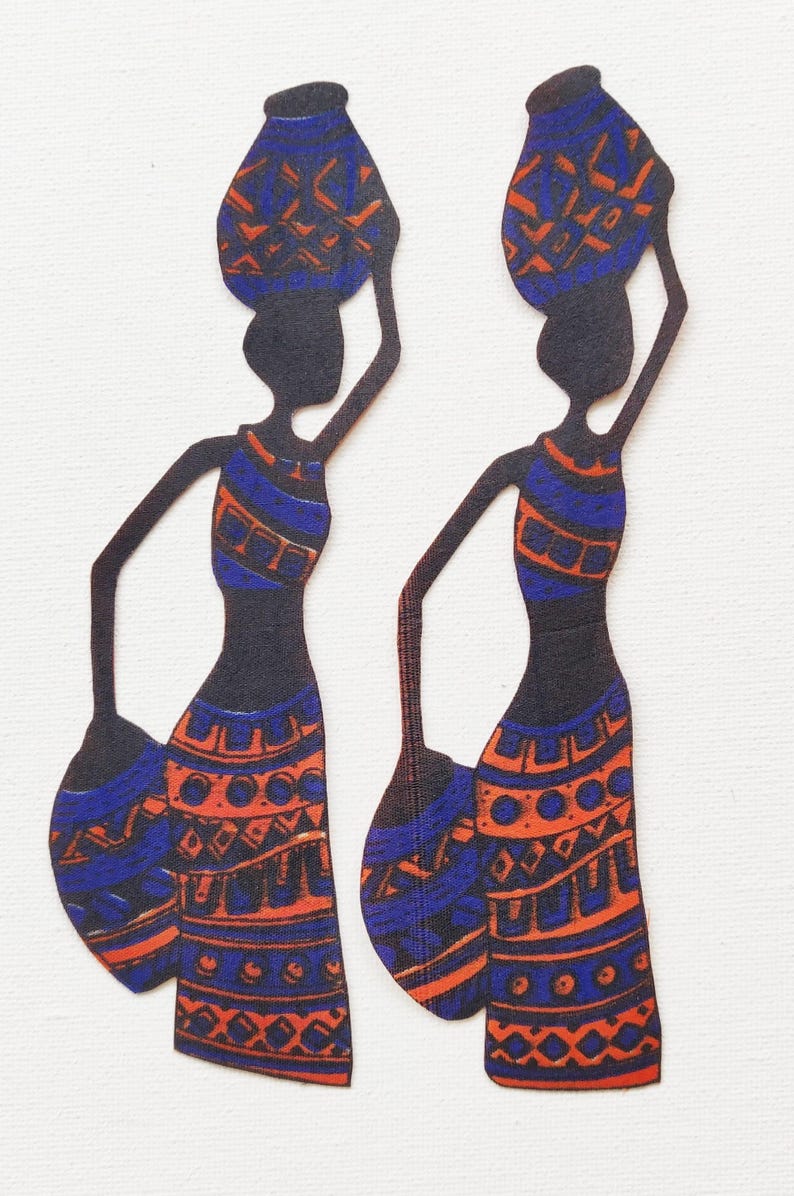 Brincos de mulher africana, brincos de Kwanzaa, brincos de tecido africano, brincos artesanais para vestidos africanos, brincos para mulheres negras, roupas africanas imagem 1