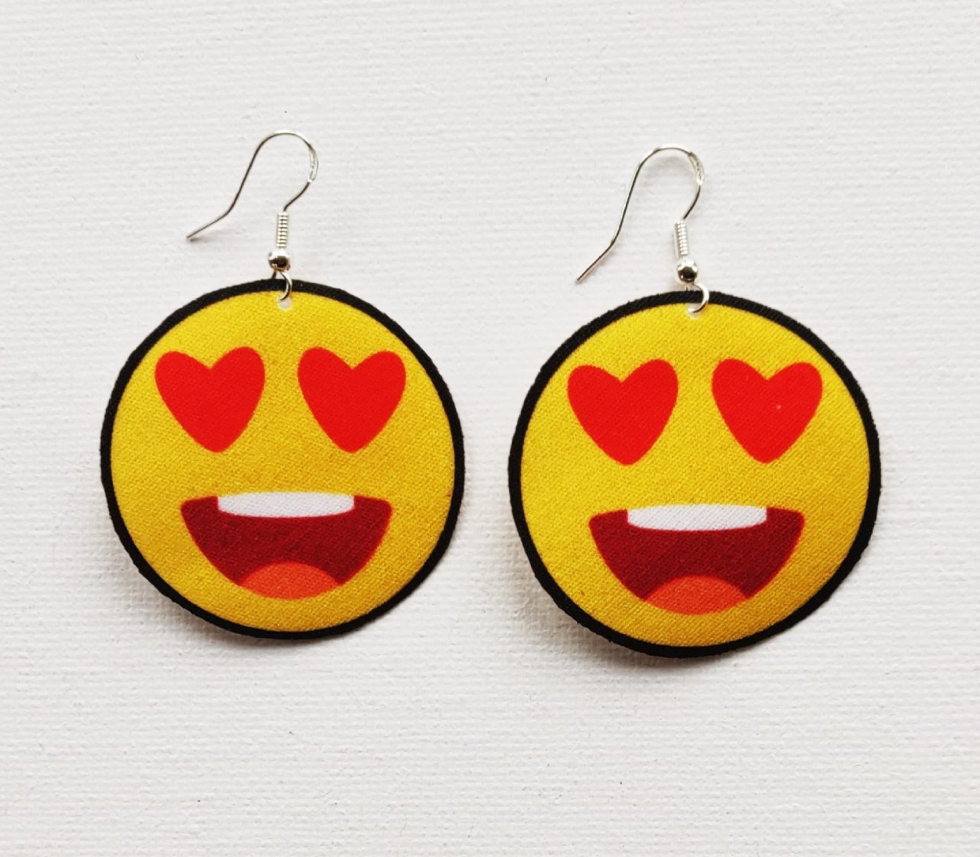 Emoji Earrings Emoji Fabric Earrings Emoji Dangle Earrings Etsy UK