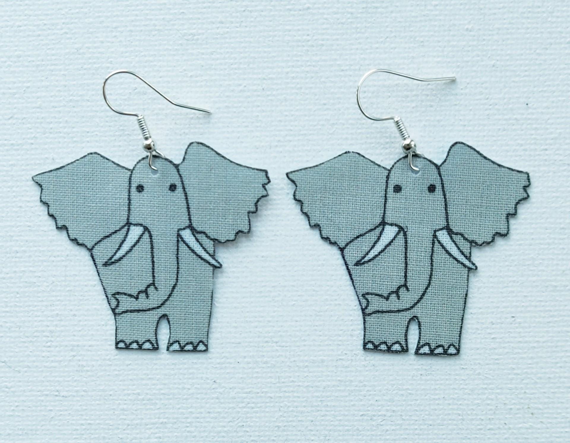 Boucles D'oreilles Pendantes éléphants - Dorées, Style Africain, Neuf Sans Emballage