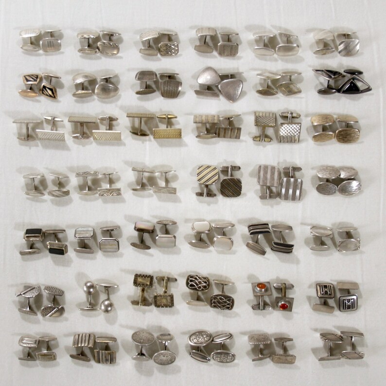 1950s Vintage Silver Cufflinks Makers Mark aw Etsy