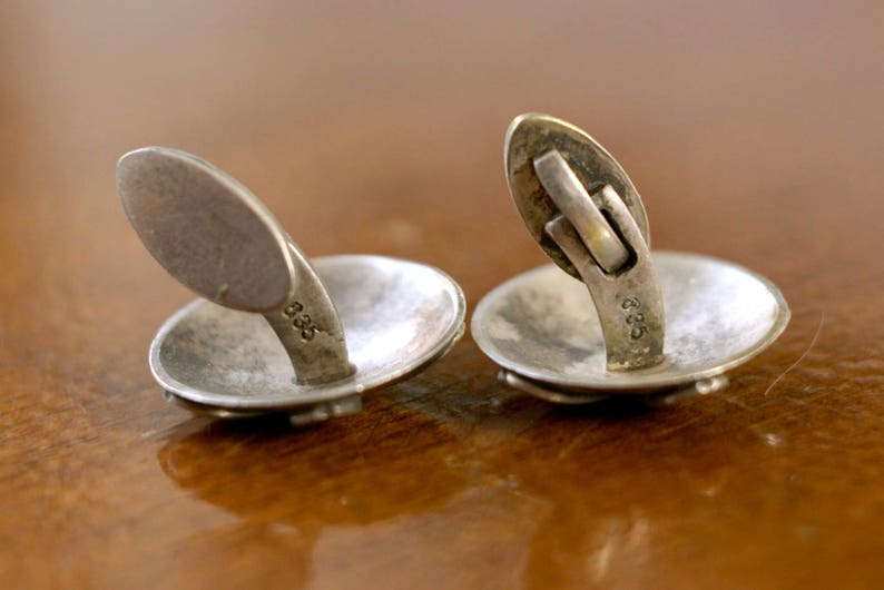unisex 1960s unique vintage silver cufflinks