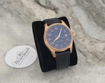 Analog Bronze Watch: Stainless Steel Men's Fashion Wristwatch, Minimalist Leather Strap Watch
