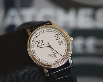 Handmade Timepiece Watch OG: SWISS MADE Sapphire Crystal Watch, Matte White Dial Leather Strap