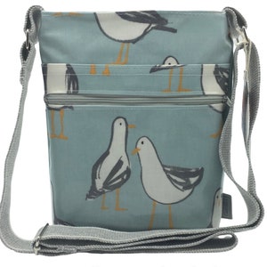 Seagull Design Cross Body Bag. Oilcloth. Waterproof. Gift. Dog Walking. zdjęcie 1