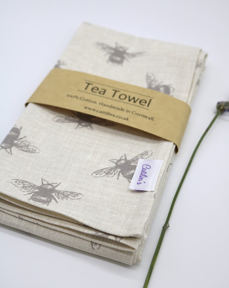 Handmade cotton tea towel choose from a selection of designs Etsy