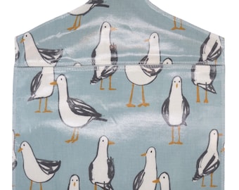 Oilcloth rainproof peg bag, Peg bag, peg storage, oilcloth peg bag, peg storage, clothes peg holder, clothes pin bag. Seagull design.