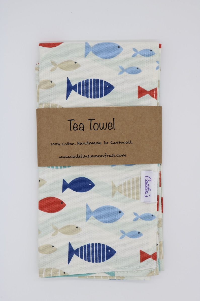 Handmade cotton tea towel choose from a selection of designs Etsy