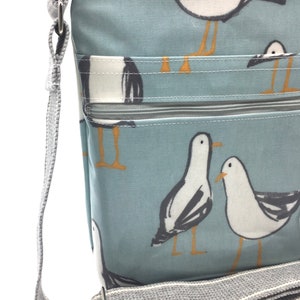 Seagull Design Cross Body Bag. Oilcloth. Waterproof. Gift. Dog Walking. zdjęcie 2