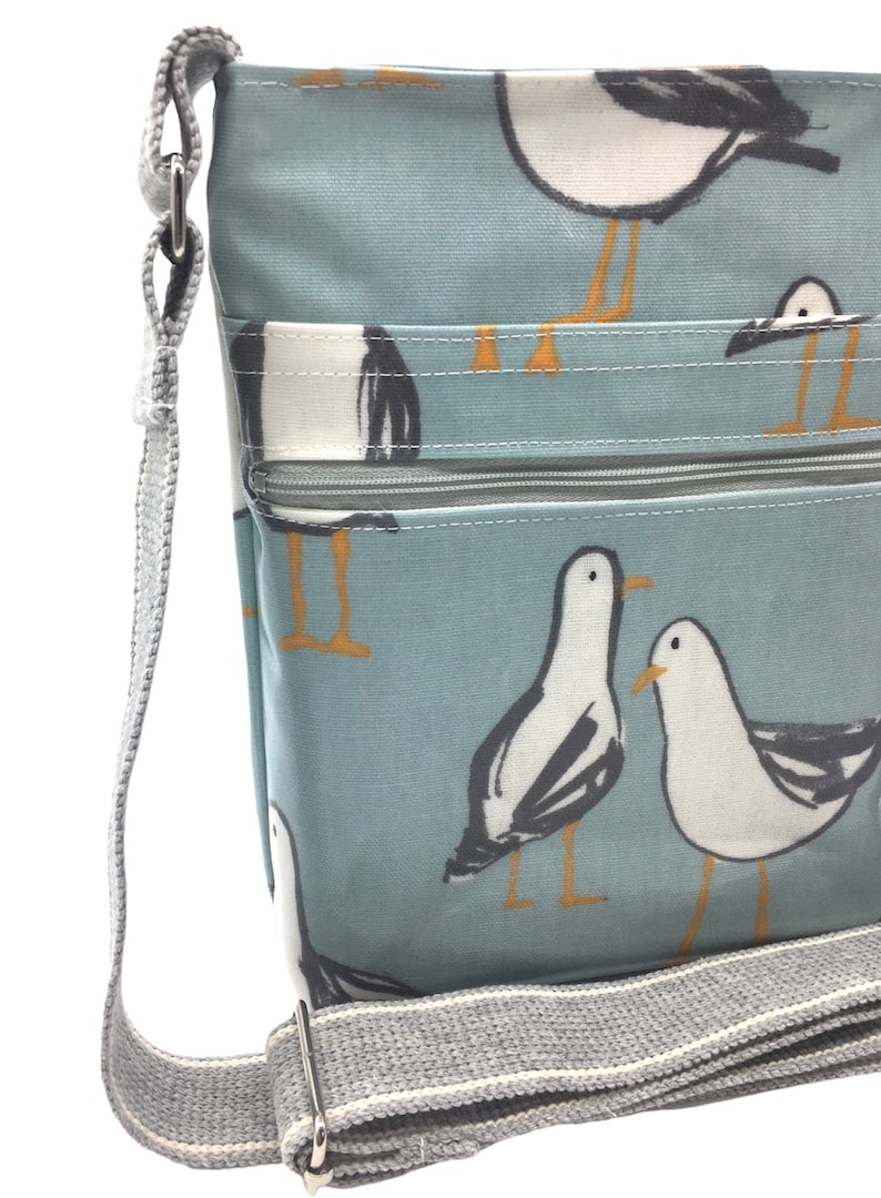 Seagull Design Cross Body Bag. Oilcloth. Waterproof. Gift. Dog Walking. zdjęcie 2