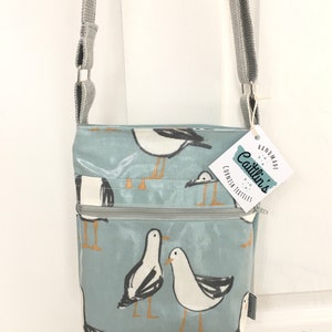 Seagull Design Cross Body Bag. Oilcloth. Waterproof. Gift. Dog Walking. zdjęcie 4