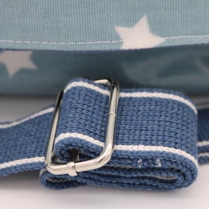 Blue star oilcloth messenger bag. image 5