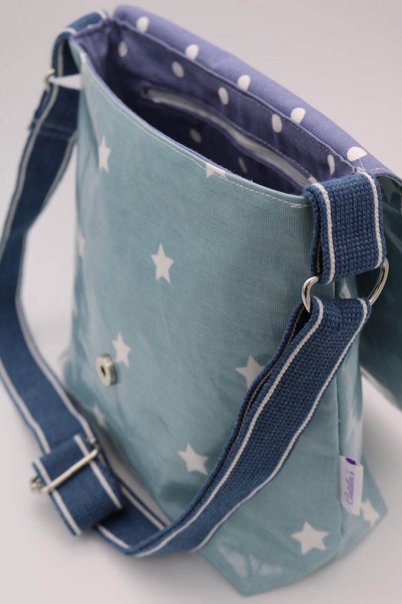 Blue Star Oilcloth Messenger Bag. Etsy UK
