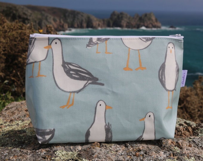 Seagull Cosmetic Bag Oilcloth Wash Bag Wipeclean Toiletry Etsy