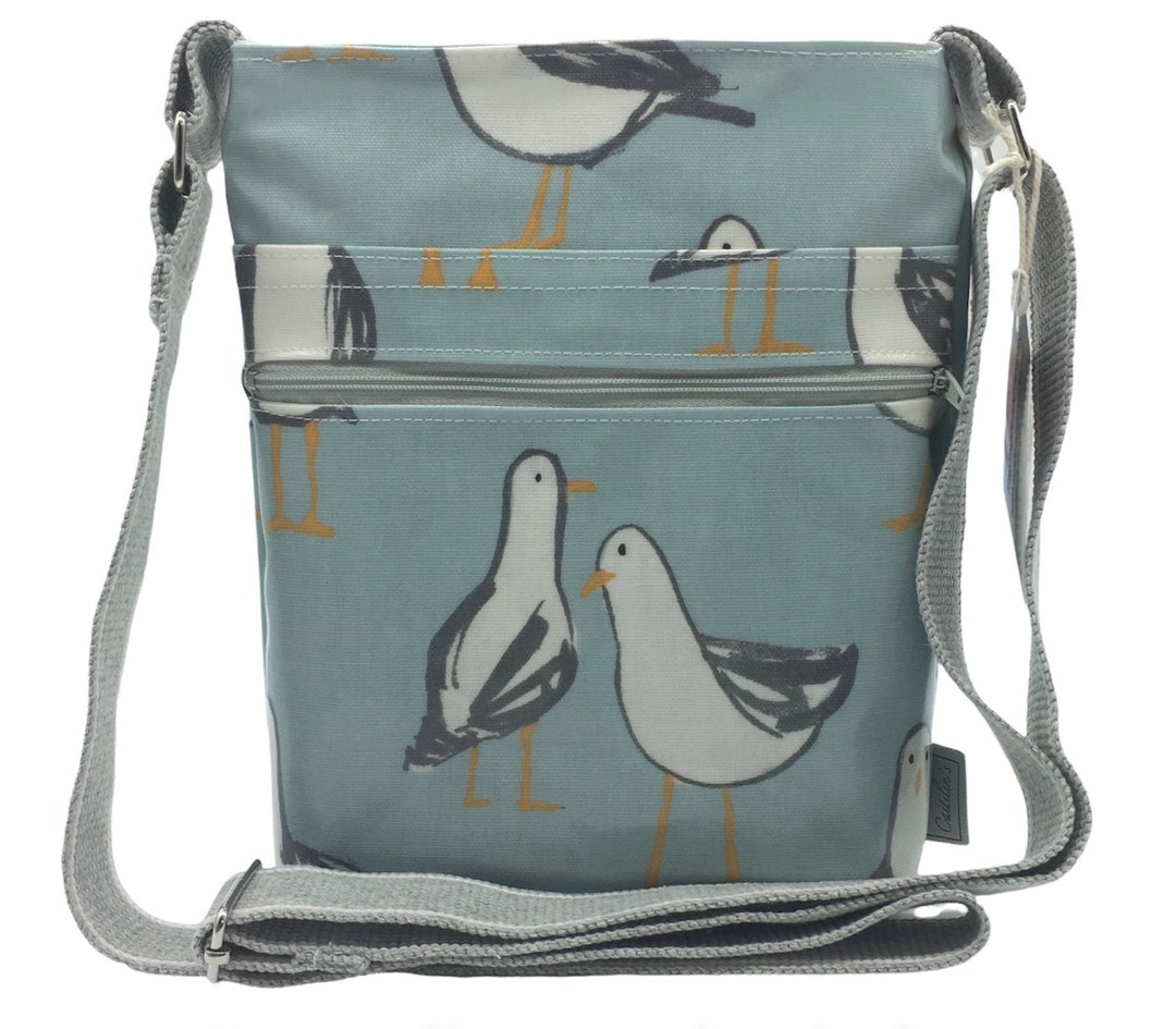 Seagull Design Cross Body Bag. Oilcloth. Waterproof. Gift. Dog Walking